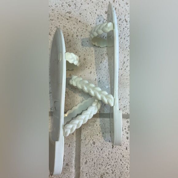 Stuart Weitzman BRAIDA SAWYER JELLY SANDAL White Braided Straps Slide Size 8 - Picture 8 of 15